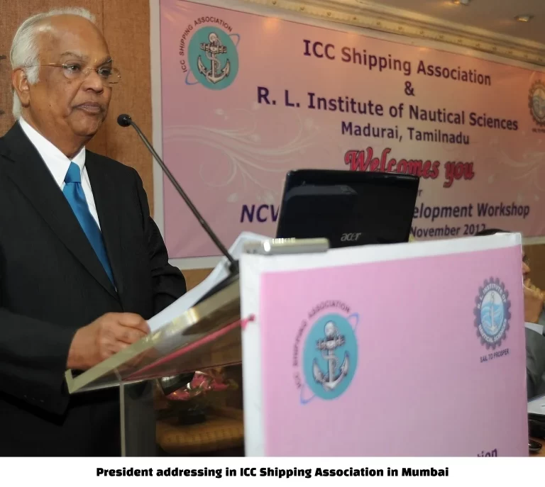 President addressing in ICC Shipping Association in Mumbai